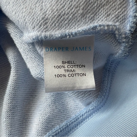 Draper James Natalie Gingham French terry sweatshirt light blue medium - Picture 3 of 6